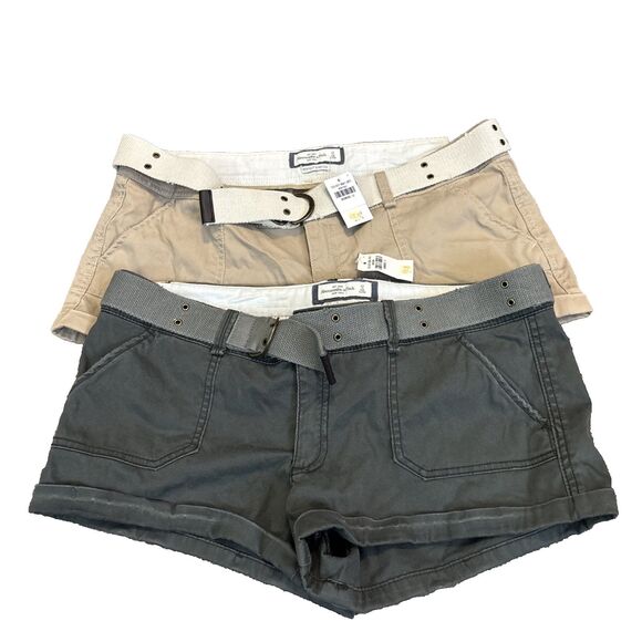 (2) New Abercrombie And Fitch Women 12 - Brown Green - 2 Pack Stretch NWT $100 - Picture 1 of 9